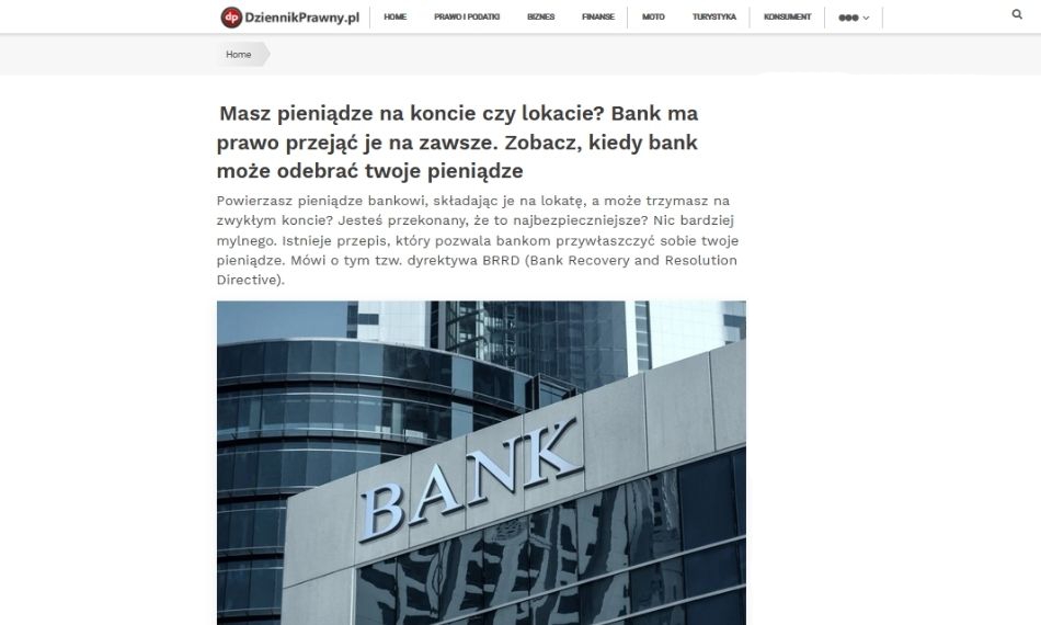bank moze przejac twoje pieniadze dyrektywa eu
